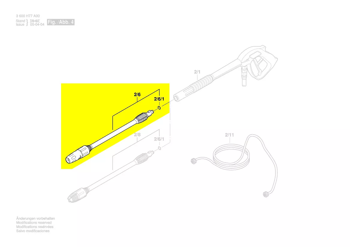 tube de pression avec buse jet en éventail réf. F 016 F03 540 Bosch